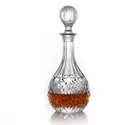 Decanter in vetro con tappo geometrico ermetico - Caraffa per whisky per vino, bourbon, brandy, liquore, succo, acqua, collutorio, vetro italiano senza piombo (750 ml)