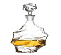 Decanter in vetro con tappo geometrico ermetico, decanter per whisky, vino, bourbon, brandy, liquori, succhi di frutta, acqua, collutorio, vetro italiano senza piombo (750 ml, a forma di nuvola)