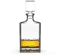 Decanter in vetro con tappo geometrico ermetico, decanter per whisky, vino, bourbon, brandy, liquori, succhi di frutta, acqua, collutorio, vetro italiano senza piombo