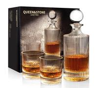 Decanter per liquori da 765,4 g, in confezione regalo, set decanter con 2 bicchieri, idea per liquori scozzesi, decanter per vino e whisky, regalo per uomini e donne, padre, colleghi, amici