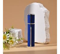 Decanter per profumo premium da 10 ml con finitura in pelle di agnello, elegante atomizzatore da viaggio ricaricabile per borsa (blu scuro)