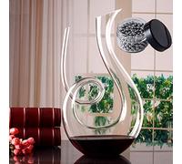 Decanter per vino, 1500 ml, soffiato a mano, in cristallo senza piombo, classico aeratore per vino, caraffa per vino rosso, accessori per vino, regalo per vino
