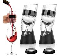 Decanter per Vino, 2 Pezzi Aeratore Vino, Aeratore per Vino con Supporto, Decantatore da Vino Magic Decanter Aeratore Vino Rosso, Decanter di Vino per Gli Amanti del Vino