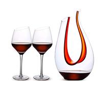 Decanter per vino, Set decanter in cristallo da 1500 ml con bicchiere whisky e vino 450