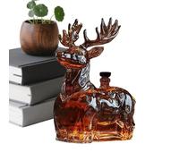 Decanter Per Whisky - 120ml Contenitore Originale a Forma di Cervo,Decanter per Whisky Bottiglia di Liquore con Renna | Per Uomo Papà Regalo Di Natale E Compleanno Bar E Ufficio Vodka Brandy Vino