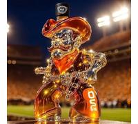 Decanter per whisky, 300 ml, divertente statua di bottiglia di vino in vetro con incisione 3D, contenitore unico per liquori, per gli amanti del vino