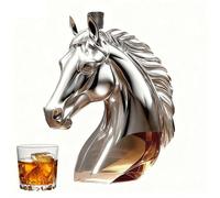 Decanter per whisky a forma di cavallo, 2026 nuovo decanter in vetro a forma di cavallo da whisky, supporto decorativo per bottiglia di liquore, divertente bottiglia di whisky da uomo, decorazione per