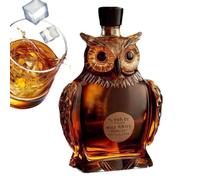 Decanter per whisky a forma di gufo, 250 ml, in , con incisione regalo | Contiene 250 ml, il tappo ermetico in vetro con guarnizione in silicone preserva le note torbose e la vaniglia del bourbon