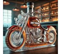 Decanter per whisky a forma di moto, in vetro soffiato a mano, V-Twin Reserve, design scolpito per decorare la casa e il bar e regali da uomo