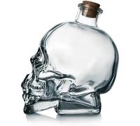 Decanter per whisky da 750 ml, decorazioni a scheletro, bottiglia con tappo in sughero, decanter per tequila, vodka, alcol, regali per uomini, papà e donne