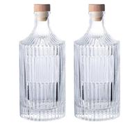 Decanter per whisky e tappo in vetro, da 500 ml, per whisky, bourbon, brandy, liquori e rum, 2 pezzi