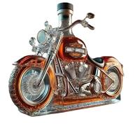 Decanter per whisky in stile motociclistico, bottiglia in vetro scolpita in 3D V-Twin Reserve (10 oz),per uomini, collezionisti di motociclisti