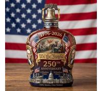 Decanter per whisky per il 250° anniversario degli Stati Uniti, bottiglia commemorativa con tappo a campana, decanter per liquori in vetro ambrato patriottico per bar a casa, per gli amanti della