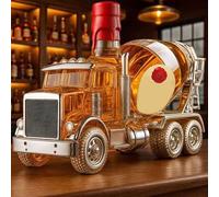decanter, Scultura a forma di camion betoniera da 300 ml, bottiglie whisky e vino a tema auto, caraffa for vuota a prova perdite creativa(A)