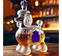 decanter, Scultura artistica con decanter for whisky da 300 ml e for 9D a forma di cane, scultura bottiglia vino in vetro a cucciolo(E)