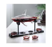 Decanter, Set di decanter for whisky in vetro da 1000 ml con 4 bicchieri 300 e supporto in legno Dispenser creativo for squali Decanter for liquori in a forma animale for gli amanti del vino
