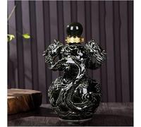 decanter, Statue di due draghi che giocano con bottiglie vino, ornamenti in porcellana for dispenser liquori e tequila, brocca creativa for scozzese(Black,5000ML)