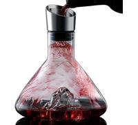 Decanter Vino in Cristallo con Effetto Cascata - Oxyra by Enovio - Caraffa per Vino Rosso da 1,5L, con Tappo Filtro - Ossigena e Rimuove i Residui - Elegante per Ristoranti, Enoteche e Idee Regalo