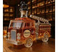 Decanter Whisky - Art Scultura Statua, Sculture Di Bottiglie Di Whisky A Forma Di Camion Dei Pompieri, Statue Di Decanter In Vetro 3D Creative, Sculture Di Bottiglie Di Vino Vuote A Tema Auto(C)