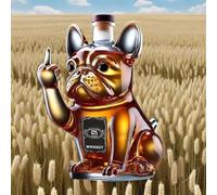 Decanter Whisky, Bottiglia Di Whisky A Forma Di Bulldog Francese, Decanter For Whisky A Forma Di Dito Medio, Regali Divertenti, Set Di Decanter For Vino Unici For Uomo.(B)