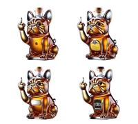 Decanter Whisky, Bottiglia Di Whisky A Forma Di Bulldog Francese, Decanter For Whisky A Forma Di Dito Medio, Regali Divertenti, Set Di Decanter For Vino Unici For Uomo.(4PCS)