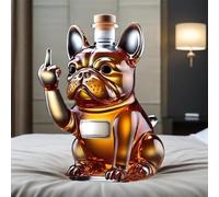 Decanter Whisky, Bottiglia Di Whisky A Forma Di Bulldog Francese, Decanter For Whisky A Forma Di Dito Medio, Regali Divertenti, Set Di Decanter For Vino Unici For Uomo.(C)