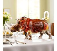 Decanter Whisky, Scultura A Forma Di Rinoceronte Da 1000 Ml, Bottiglia Decanter Per Whisky, Statuette Di Animali In Vetro Per Bottiglie Di Vino, Per Conservare E Servire Liquori.
