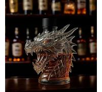 Decanter Whisky Scultura Statua - Decanter Per Whisky A Forma Di Mostro Di Dinosauro Da 300 Ml, Nuove Sculture Con Teste Di Drago, Ornamenti, Bottiglie Di Vino In Vetro Mostruoso(A)