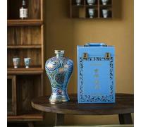 Decanter Whisky, Statua antica in cloisonné con decanter per whisky, artigianato cinese del patrimonio culturale immateriale, regalo perfetto(500ml+Gift Box)