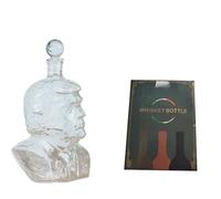 Decanter Whisky, Statua di Trump, decanter per whisky, realizzata a mano in vetro senza piombo, lattina da parata, contiene la maggior parte dei liquidi.(C)