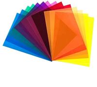 DECARETA 14 Pezzi Filtri Colorati Trasparenti A4 Gelatine Fotografiche Sovrapponibili per Faretti Led 7 Colori per Correzione Colore per Rivestire i Libri 29,7 * 21 cm