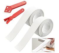 DECARETA 2 Rotoli Nastro Sigillante Autoadesivo in PVC Sigillante per Pareti Super Adesivo Striscia Sigillante Antimuffa Striscia di Tenuta per Bordo Vasca da Bagno, Cucina, Doccia 3,8 cm x 3.2M