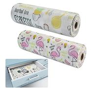 DECARETA 2 Rotoli Tappetini Antiscivolo per Cassetti Fodera 30cm*500cm per Frigorifer con Modelli Belli Frigo Antimuffa Cucina, Armadio