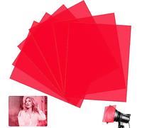 DECARETA 6 Filtris RossoTrasparenti Pellicole Trasparenti Colorate per Luci Filtri per Correzione e Conversione di Colore per Artigianato Fai-da-Te, Lettura, Fotografia, 29,7 * 21 cm (Rosso)