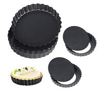 DECARETA 6 Pezzi Stampo per Crostata 11cm Teglia Furba Tglia per Crostata Stampo Furbo per Crostata Formine per Crostatine Stampo per Crostata con Fondo Removibile Forma per Crostata
