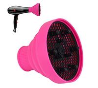 DECARETA Diffusore da Viaggio per Asciugacapelli D 4-4,5 cm Pieghevole Hair Diffusore Universale Adattabile per Asciugacapelli per Asciugacapelli Portatile per Capelli Ondulati Ricci - Rosa