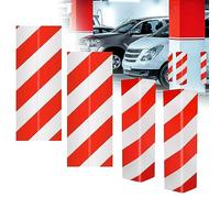 DECARETA Paraspigoli per Garage - 4 Pezzi, Protezione Anticollisione per Auto e Colonne | Protezione Angoli Garage Flessibile e Adesivo | Design Rosso e Bianco per Massima Visibilità, 40*7.5*7.5*2cm