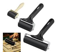 DECARETA Rullo per Inchiostro Rullo di Gomma Brayer Rulli in Gomma per Inchiostrazione Rullo per Dipinti o Stampe Rullo per Dipingere con Emboss di Piante, 3,5CM/6 CM/10 CM, 3 Pezzi