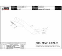 Tubo Elimina Kat MIVV Decatalizzatore Acciaio inox Kawasaki Zx-10 R 2008 > 2010