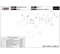 DECATALIZZATORE MIVV INOX PER KAWASAKI ZX-10 R 2011-2015