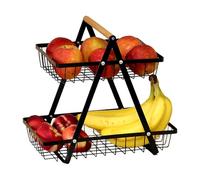 deccaro Cestino per frutta a 2 piani, nero, medio