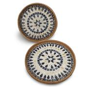 DECCARO Vassoio da portata in madreperla, blu, 2 pezzi