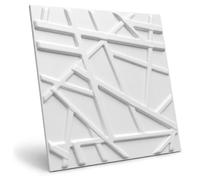 Deccart Pannelli Decorativi Per Pareti 3D 50x50 cm XPS - Bianco, 5m2 | Pannelli Murali, Pannello Decorativo Parete, Polistirolo PSE, Line