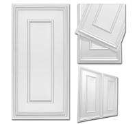 DECCART | Pannelli decorativi per pareti 3D boiserie, rivestimento parete in polistirolo, pannelli murali per interni, design elegante, facile montaggio, dimensione 100x50 cm, XL, Bianco, 4m2