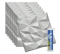 DECCART Pannelli Decorativi Per Pareti 3D Effetto Cemento 50x50 cm - Pannelli Murali con Colla da Montaggio - Pannello Decorativo Parete - Rivestimento Parete in Polistirolo, 2m²