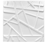 DECCART | Pannelli Decorativi Per Pareti 3D | Pannelli Murali | Pannello Decorativo Parete | Polistirolo PSE | 50x50 cm Line, Bianco,8m2