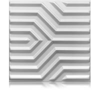 DECCART Pannelli Decorativi Per Pareti 3D - Pannelli Murali - Pannello Decorativo Parete - Polistirolo PSE - 50x50 cm Zigzag, Bianco,8m2