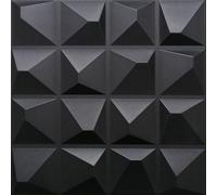 DECCART | Pannelli Decorativi Per Pareti 3D | Pannelli Murali | Pannello Decorativo Parete | Polistirolo PSE | 50x50 cm Cristallo, Nero,2m2