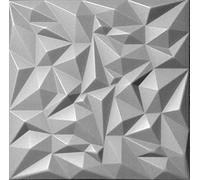 DECCART Pannelli Decorativi Per Pareti 3D - Pannelli Murali - Pannello Decorativo Parete - Polystyrène PSE - 50x50 cm Ametista 12 m², 48 pezzi, Grigio