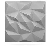 Deccart Pannelli Decorativi Per Pareti 3D - Pannelli Murali - Pannello Decorativo Parete - Polystyrène PSE - 50x50 cm Brylant 12 m², 48 pezzi, Grigio